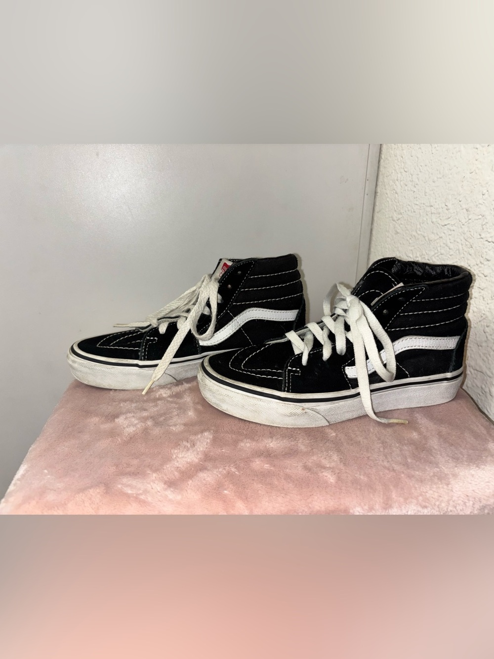 Vans Kids Black and White Sk8-Hi High-Top Sneakers